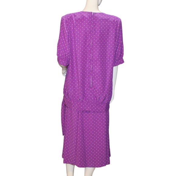 Handmade Vintage Style Purple Dot 2pc Skirt Top Set Elastic Waist VTG 70s/80's - Picture 3 of 7